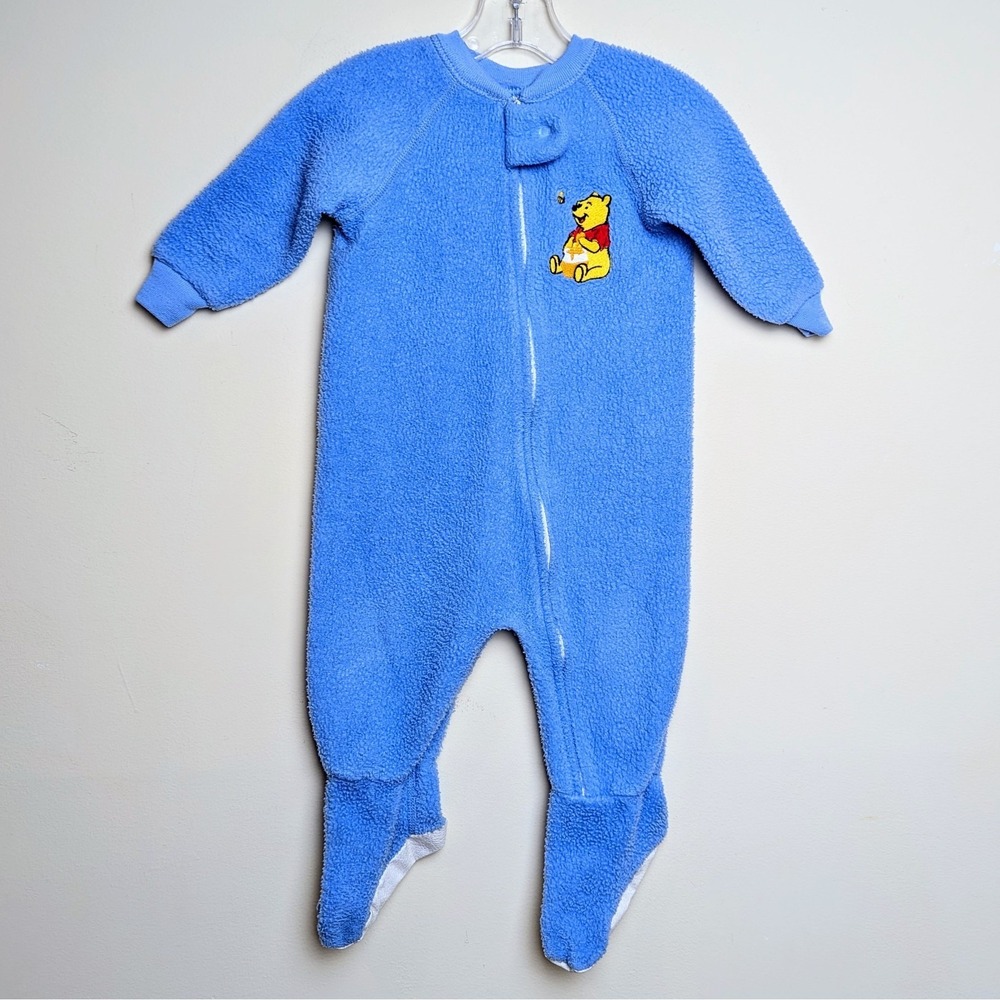 Winnie The Pooh Blue Footed Vintage 80s Infant Clothing Baby Pajamas 18 Months
